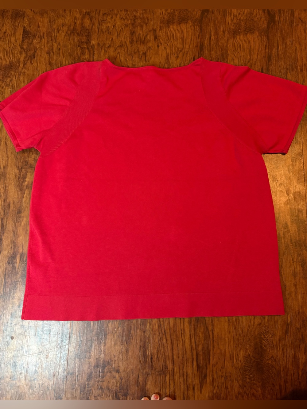 Alex Marie Bright Red V-Neck Short Sleeve Top - Picture 4 of 4
